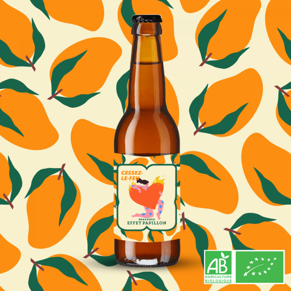 Cessez-le-feu - Sour à la mangue et au piment BIO de la Brasserie Effet Papillon bière artisanale biologique brassée à Mérignac Bordeaux Métropole
