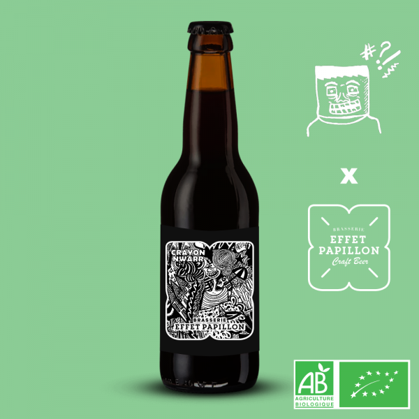 Crayon Nwarr - Nitro Porter BIO de la Brasserie Effet Papillon brassée en collab avec Crayon Nwarr bière bio brassée à Bordeaux Métropole