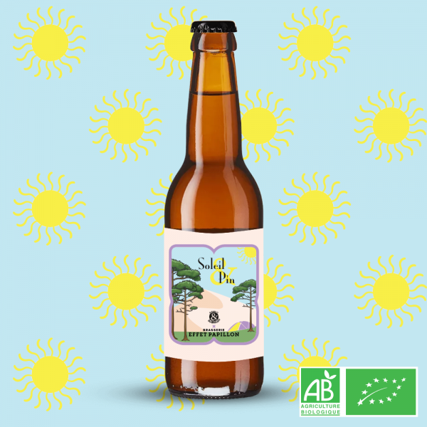 Soleil & Pin - White IPA aux pousses d'épicéa BIO de la Brasserie Effet Papillon brassée en collab avec la Brasserie De Molen – bière artisanale Bordeaux Mérignac - festival Garorock 2024