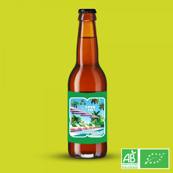  Sour FM - Sour à la framboise et à la menthe BIO de la Brasserie Effet Papillon bière artisanale Bordeaux Mérignac