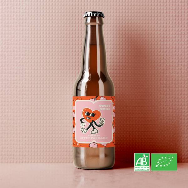 SWEET SMILE – DDH IPA MOSAIC, CRYSTAL & CASCADE – BIO de la Brasserie Effet Papillon à Mérignac – 6% vol.
